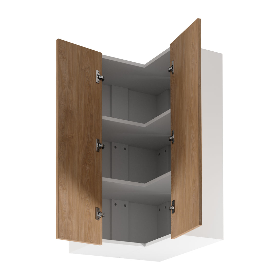Eckhängeschrank G60N2 – Sorento Weiß Sonoma Eiche - Optimale Nutzung von Küchenecken. - ROYAL24_MARKT
