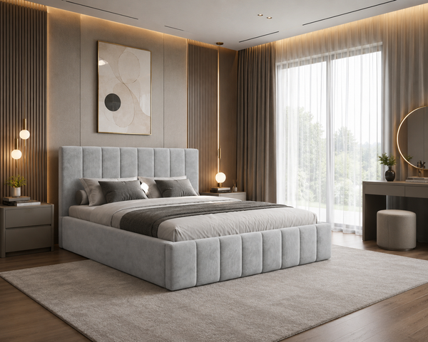 Polsterbett – Bett 01 – Flow – Bett mit Federmechanismus und Stauraum