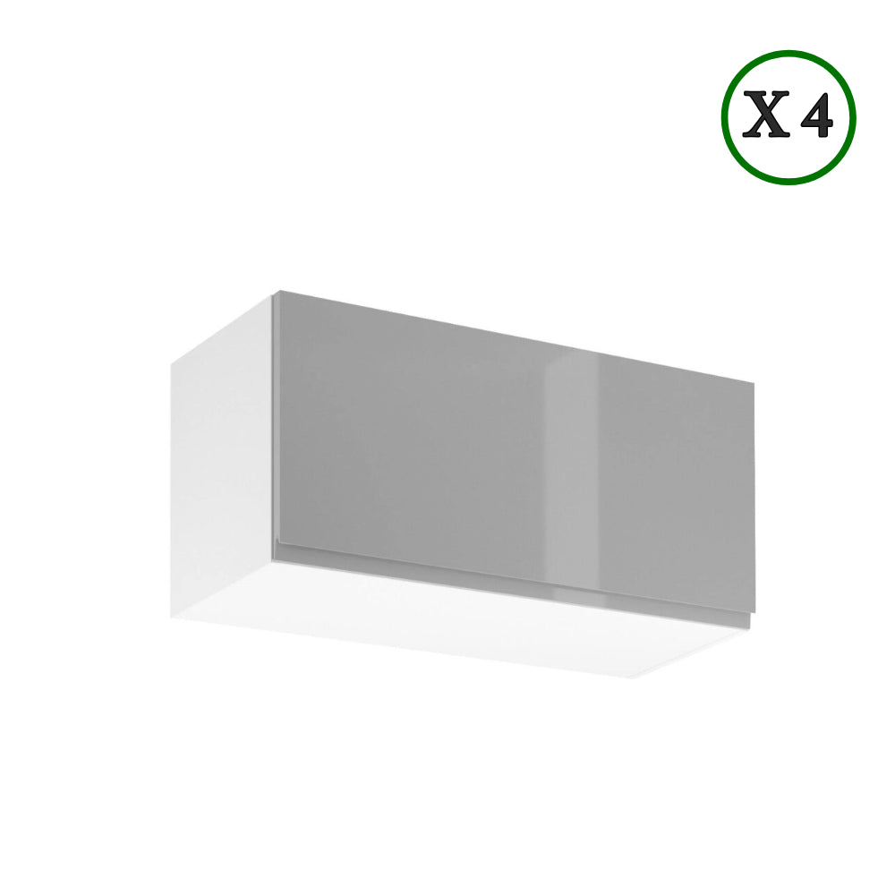Winkelküche - L-Form Aspen - Grau (Hochglanz) - K54n2-330×210 cm - ROYAL24_MARKT