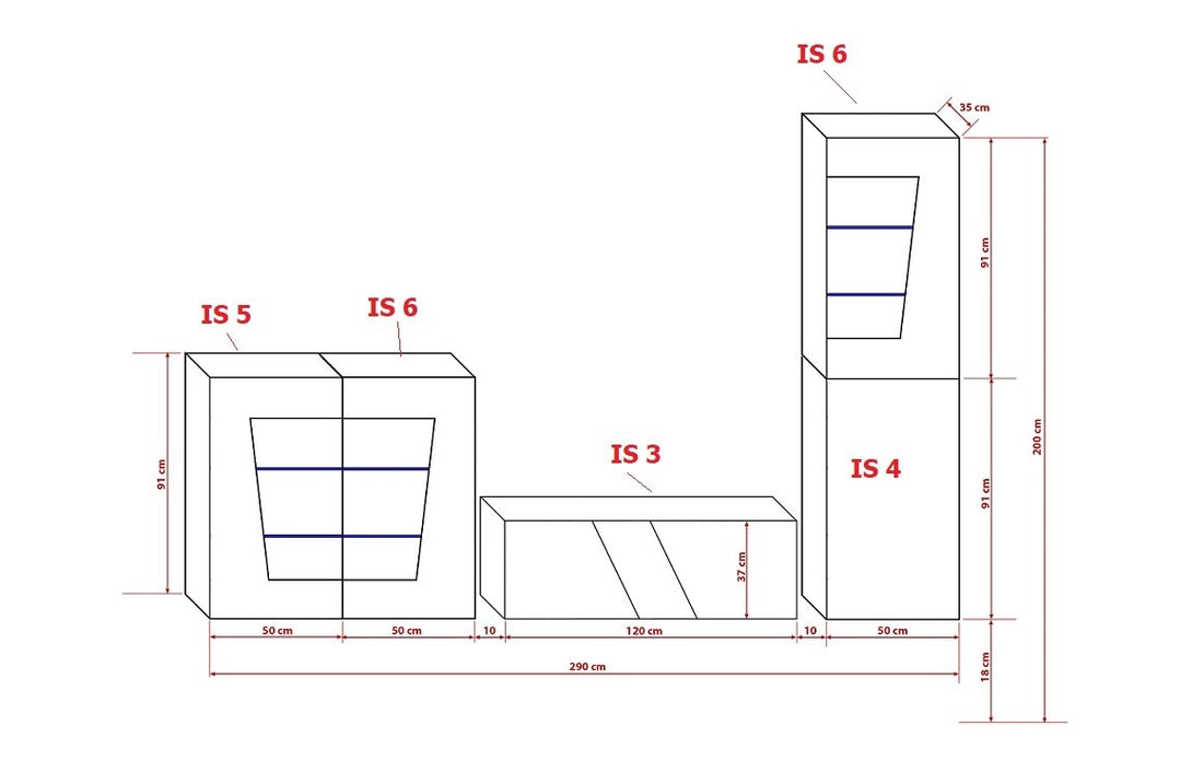 Schränke für das Wohnzimmer Hochglanz S21 - Moderne Eleganz für Ihr Zuhause.