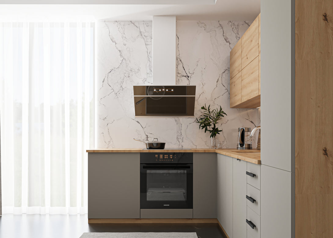 Winkelküche - Langen - Beige / Artisan Eiche - K53-330×210 cm - ROYAL24_MARKT