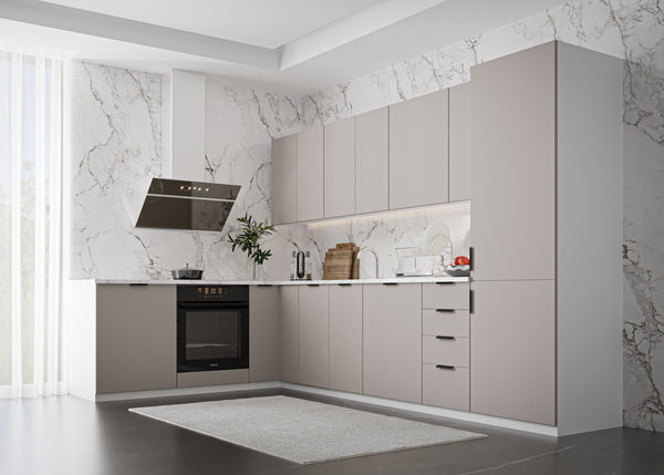 Winkelküche - Sorento - Weiß Beige (Matt) - K51-330×210 cm - ROYAL24_MARKT