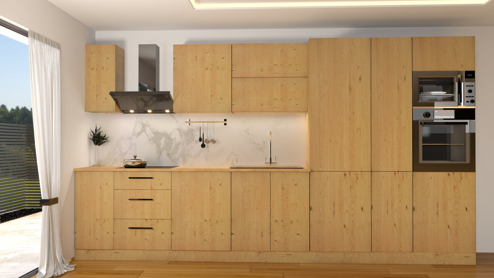 Nexa Küchenzeile KÜ01-L – Modernes Design in Woodline mit maximalem Stauraum