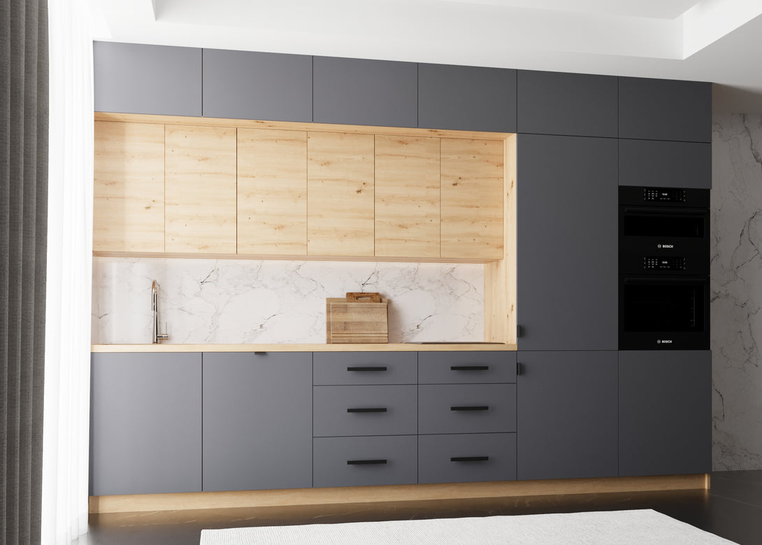 Küchenzeile - Langen - Grau-Artisan Eiche - K50-G360 cm - ROYAL24_MARKT