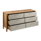Velario Wohnzimmer-Set 5-teilig – Modernes Wohnmöbel-Set in Wotan Eiche & Beige