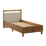 Velario Stilvolles Einzelbett 90x200 cm mit Lattenrost in Wotan Eiche – Modernes Jugendbett
