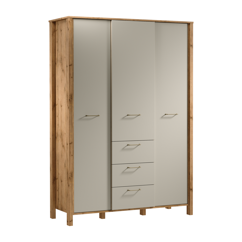 Velario Geräumiger Kleiderschrank mit 3 Türen und 3 Schubladen – Stilvoll & Modern