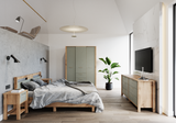 Velario Stilvolles Doppelbett 160x200 cm in Wotan Eiche – Modernes Schlafzimmerbett mit Lattenrost