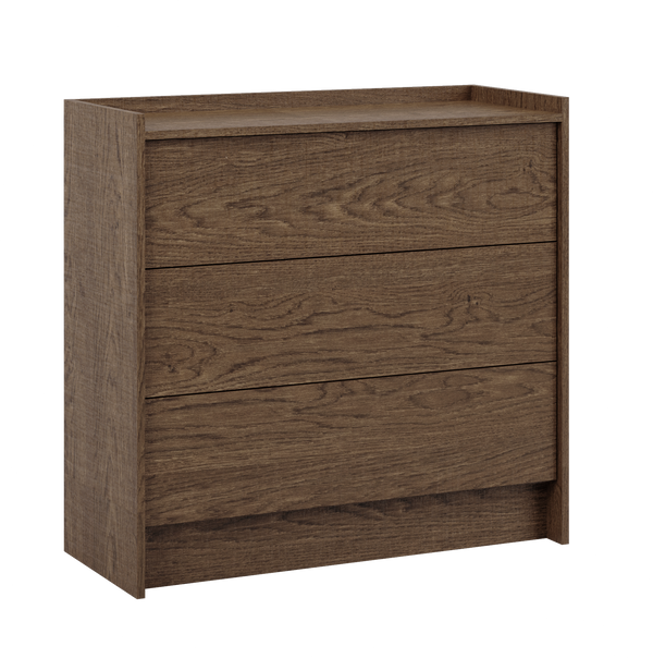 Akari Kommode Modern Elegant – Stilvolle 3-Schubladen Kommode mit Push-to-Open System in Baltic Storm Eiche