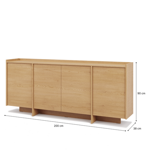 Akari Geräumige Design-Kommode mit 4 Türen und Push-to-Open-System