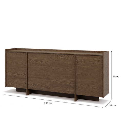 Akari Geräumige Design-Kommode mit 4 Türen und Push-to-Open-System