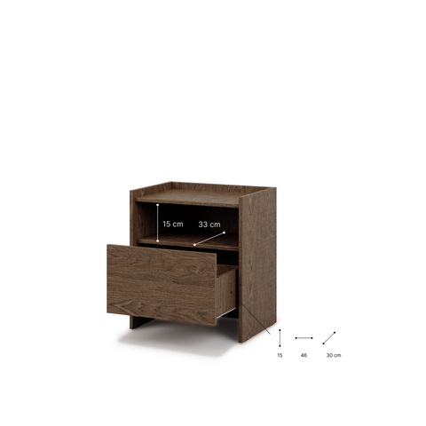 Akari Nachttisch Modern Elegant – Stilvolle Kommode mit Push-to-Open Funktion