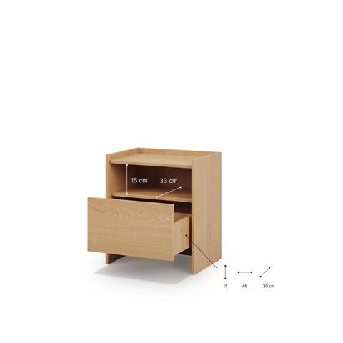 Akari Nachttisch Modern Elegant – Stilvolle Kommode mit Push-to-Open Funktion