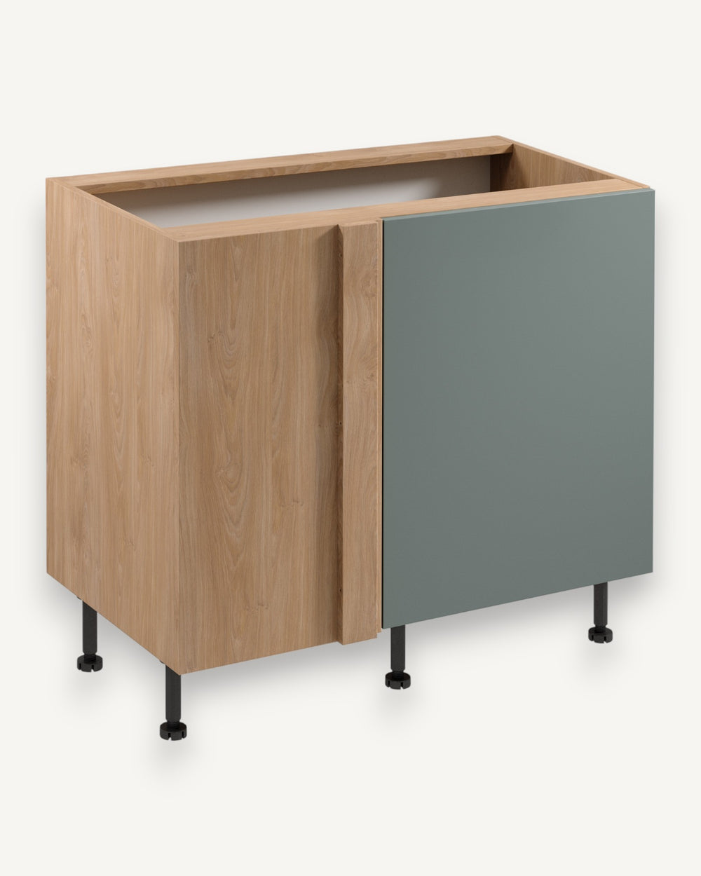 Eckunterschrank D100N R/L – Sorento Grün Sonoma Eiche – Nutzen Sie jeden Winkel Ihrer Küche.