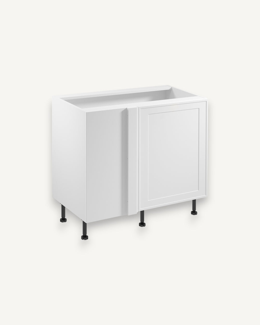 Eckunterschrank D100N P/L - Sorento Weiß - Der Eckunterschrank nutzt schwer zugängliche Ecken effizient aus.