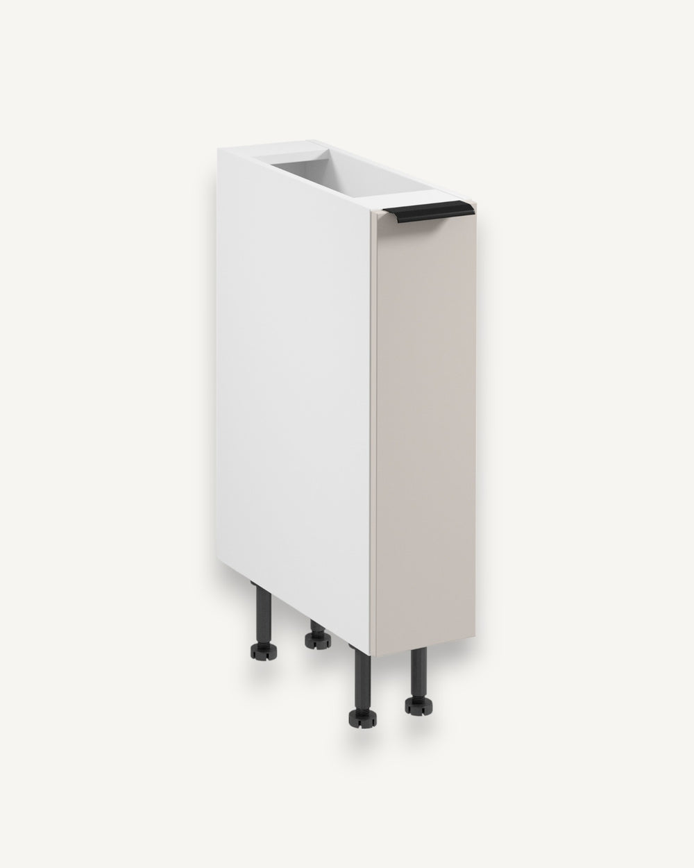 Apothekerschrank D20C - Sorento Weiß Beige - Schmale Eleganz für Ihre Küche.
