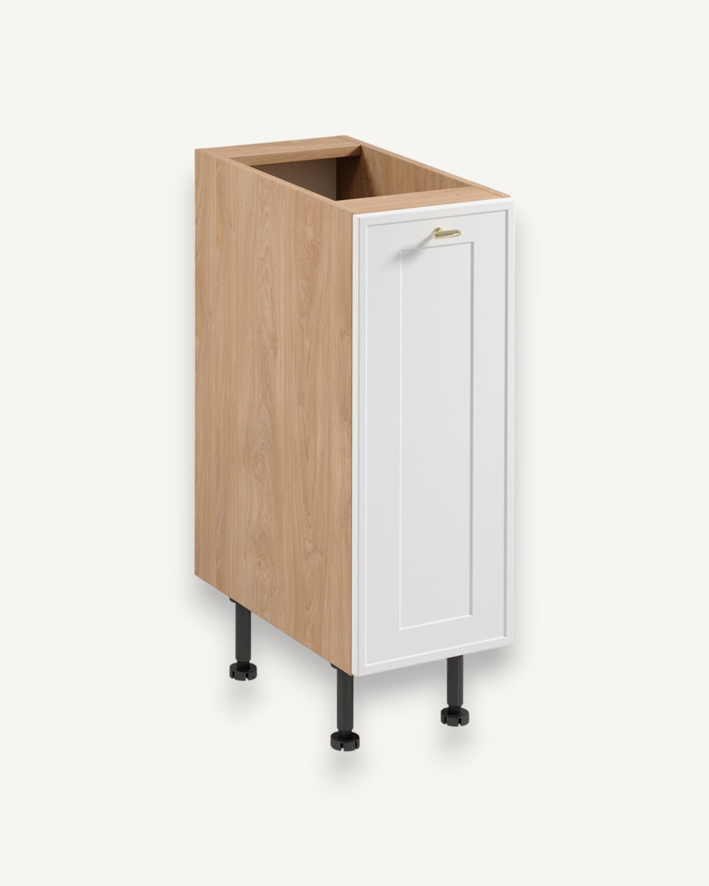 Unterschrank D30 P/L – Sorento Sonoma Eiche Weiß – Praktisch und organisiert für Ihre Küche.