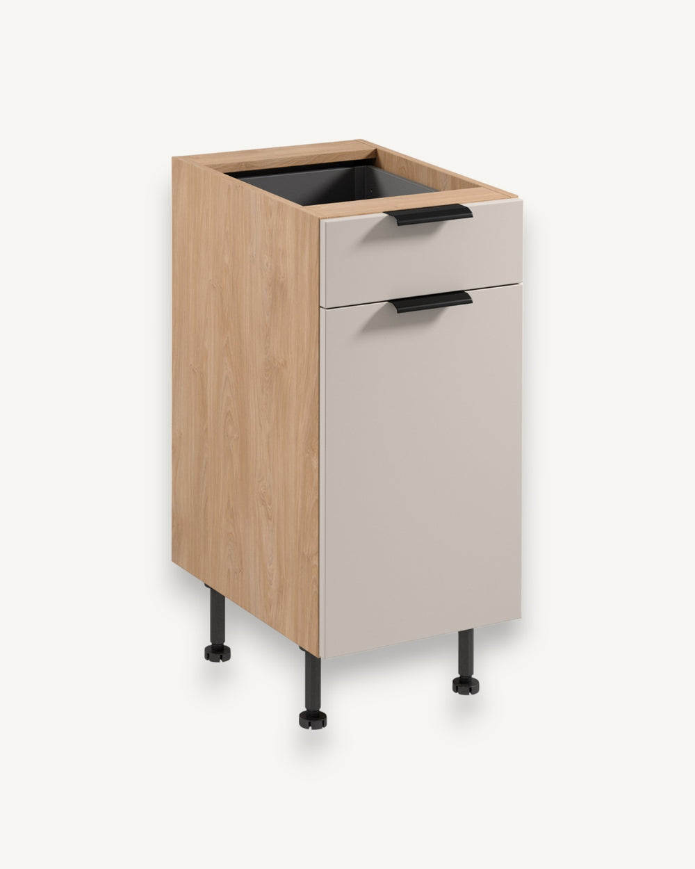 Unterschrank D40S1 P/L – Sorento Beige Sonoma Eiche – Ideal für jede Küchenanordnung.