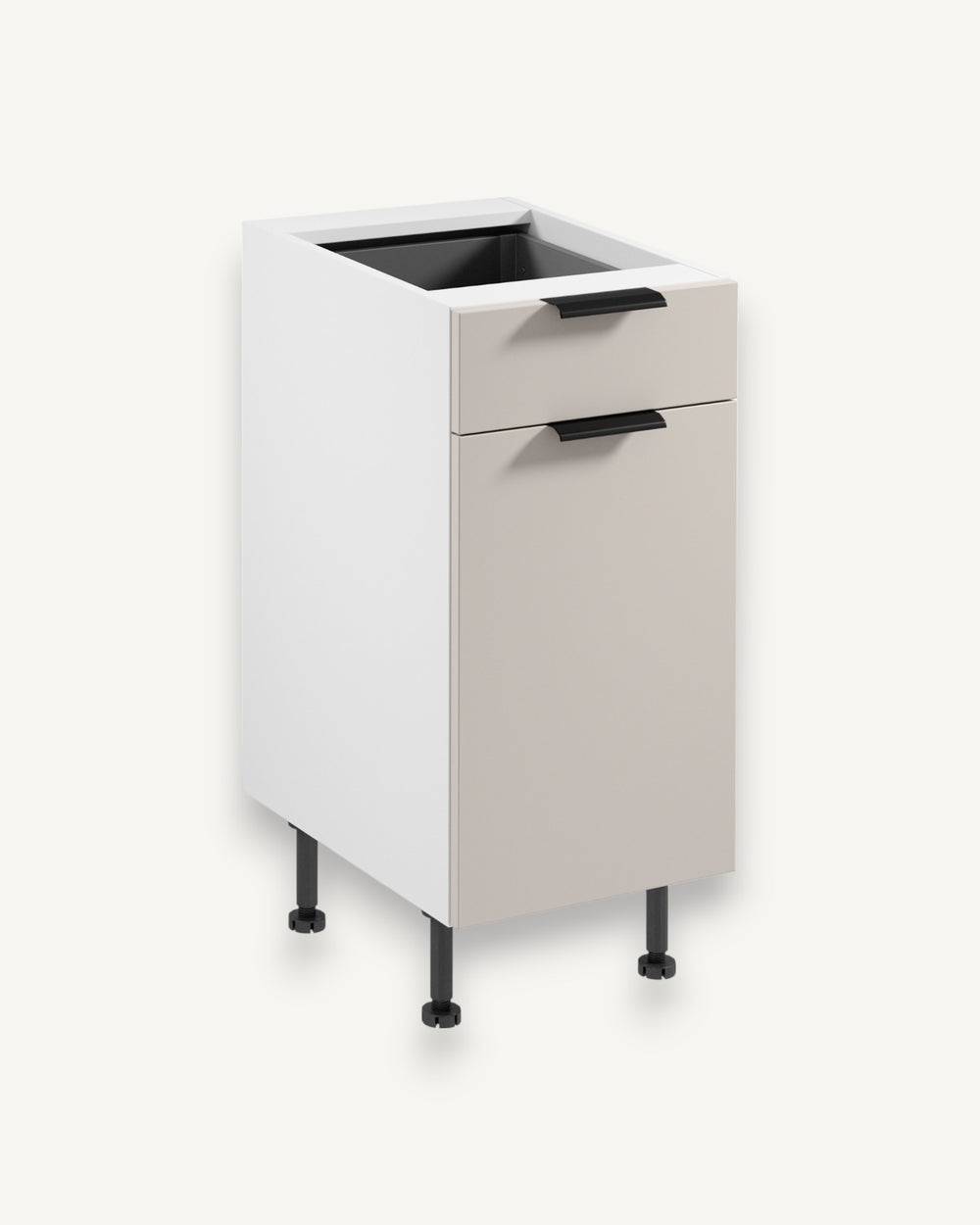 Unterschrank D40S1 P/L – Sorento Weiß Beige – Ihr praktischer Helfer im Alltag.
