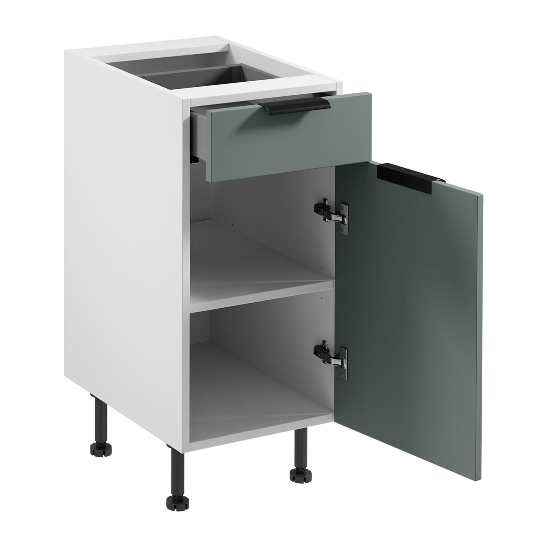 Unterschrank D40S1 P/L - Sorento Weiß Grün - Elegante Organisation für Ihre Küchenutensilien. - ROYAL24_MARKT