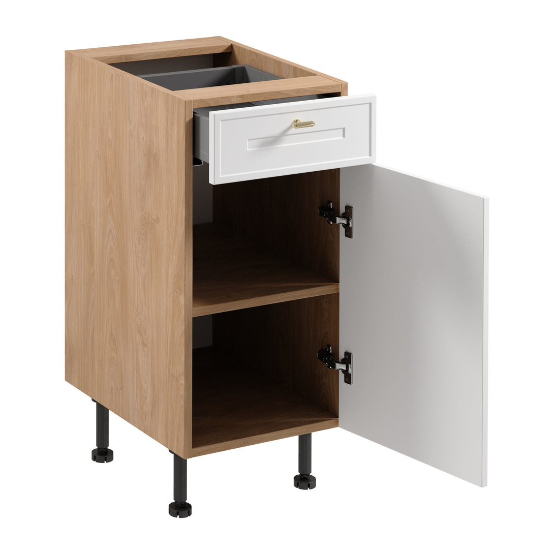 Unterschrank D40S1 P/L - Sorento Sonoma Eiche Weiß - Schlichtes und elegantes Design für Ihre Küche. - ROYAL24_MARKT
