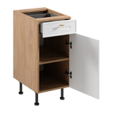 Unterschrank D40S1 P/L - Sorento Sonoma Eiche Weiß - Schlichtes und elegantes Design für Ihre Küche. - ROYAL24_MARKT