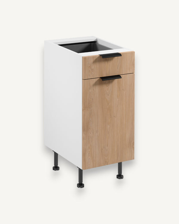 Unterschrank D40S1 P/L - Sorento Weiß Sonoma Eiche - Praktisches und organisiertes Design. - ROYAL24_MARKT