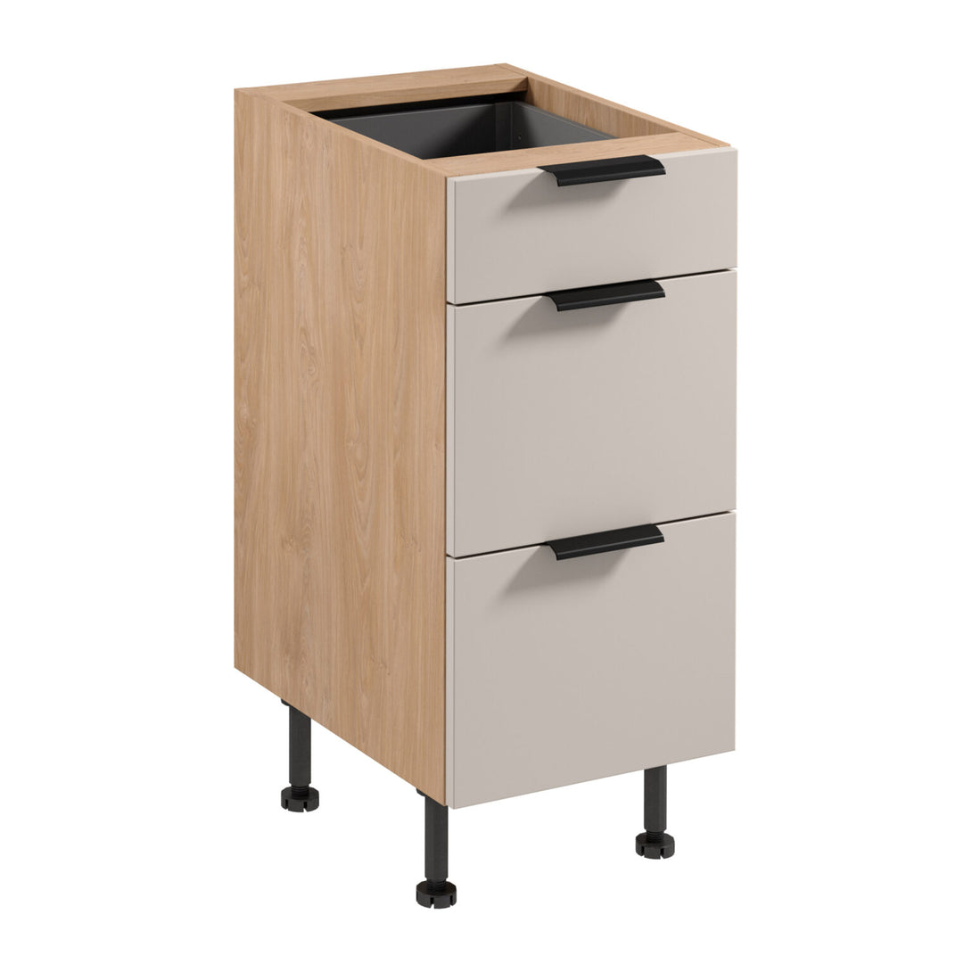 Unterschrank D40S3 AX - Sorento Beige Sonoma Eiche - platzsparende Lösung für Ihre Küche - ROYAL24_MARKT