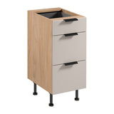 Unterschrank D40S3 AX - Sorento Beige Sonoma Eiche - platzsparende Lösung für Ihre Küche - ROYAL24_MARKT