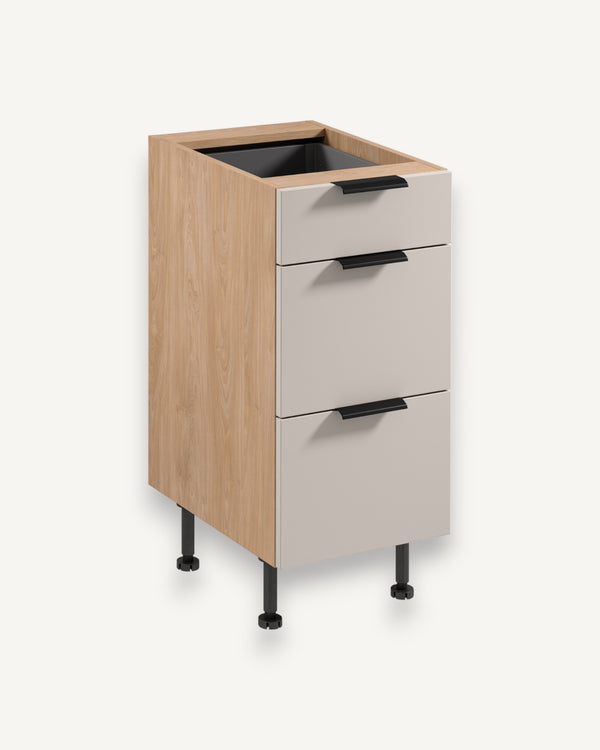 Unterschrank D40S3 AX - Sorento Beige Sonoma Eiche - platzsparende Lösung für Ihre Küche - ROYAL24_MARKT