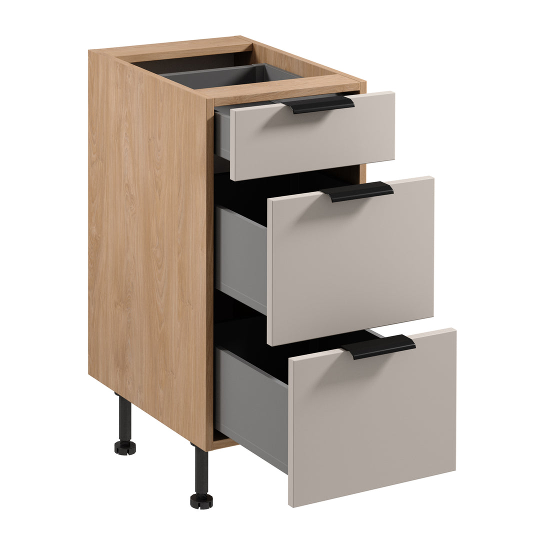 Unterschrank D40S3 AX - Sorento Beige Sonoma Eiche - platzsparende Lösung für Ihre Küche - ROYAL24_MARKT