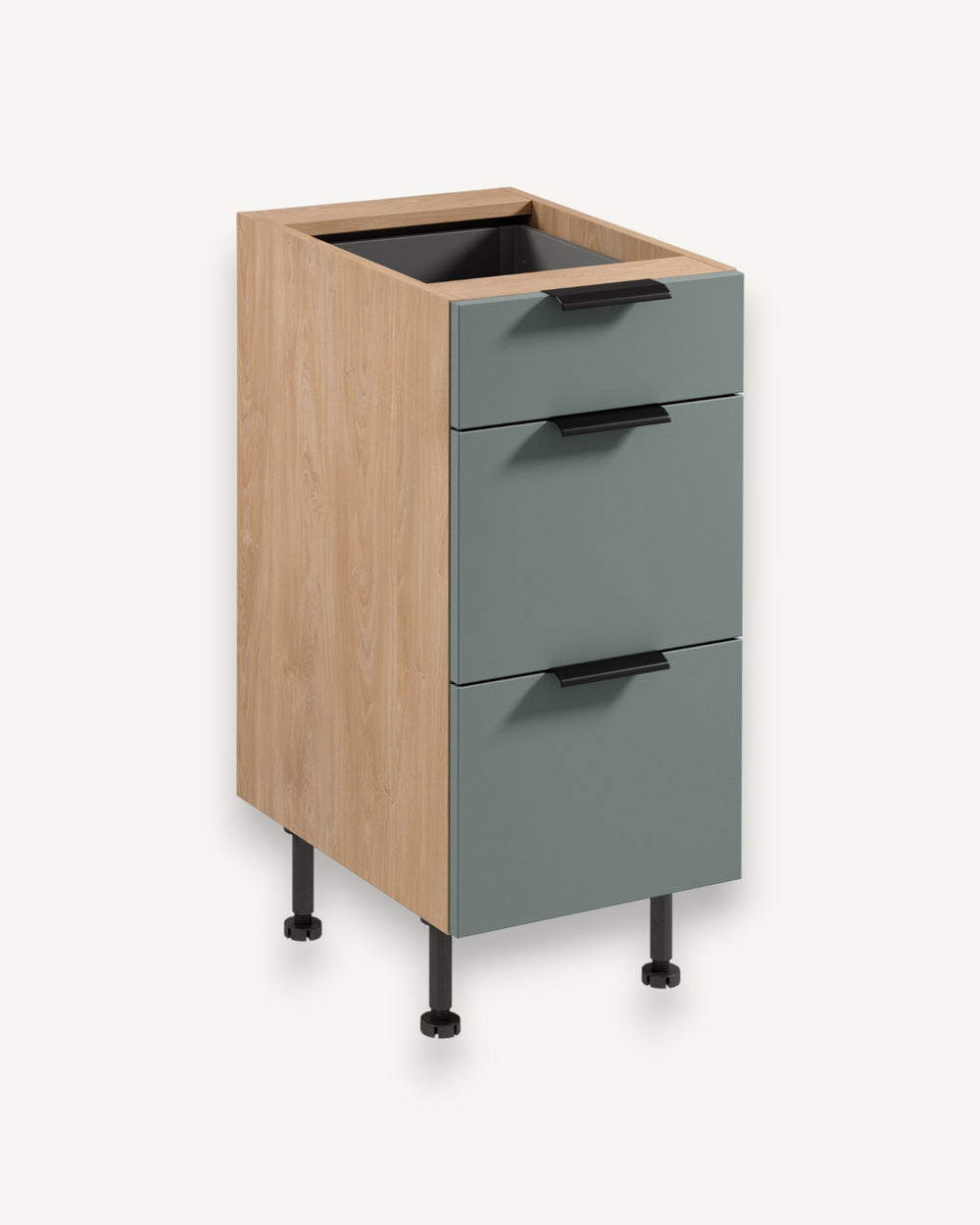 Unterschrank D40S3 P/L AX – Sorento Grün Sonoma Eiche – Funktionalität trifft auf modernes Design.