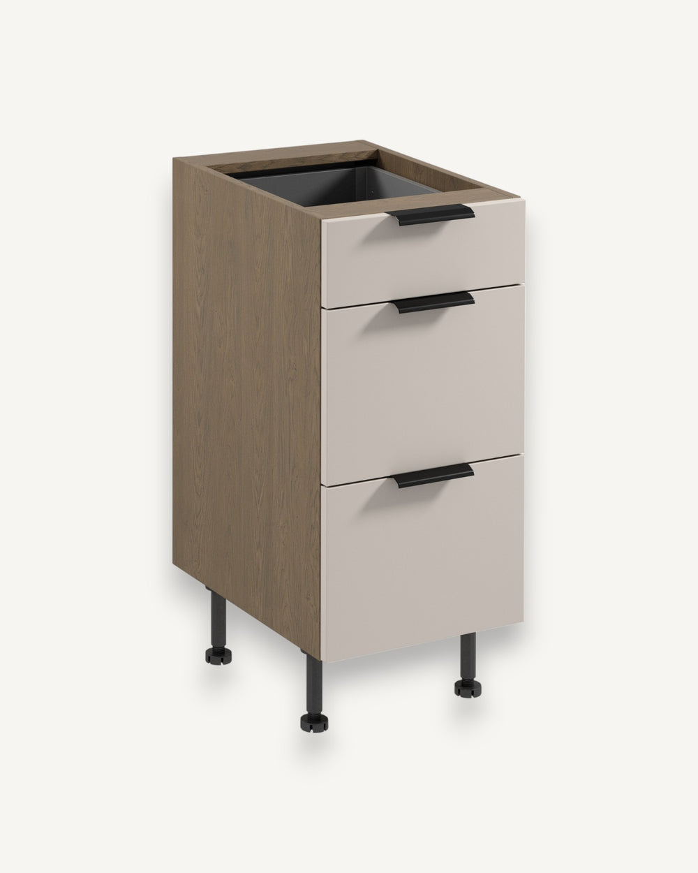Unterschrank D40S3 AX – Sorento Beige – Funktionale Aufbewahrung in modernem Stil.