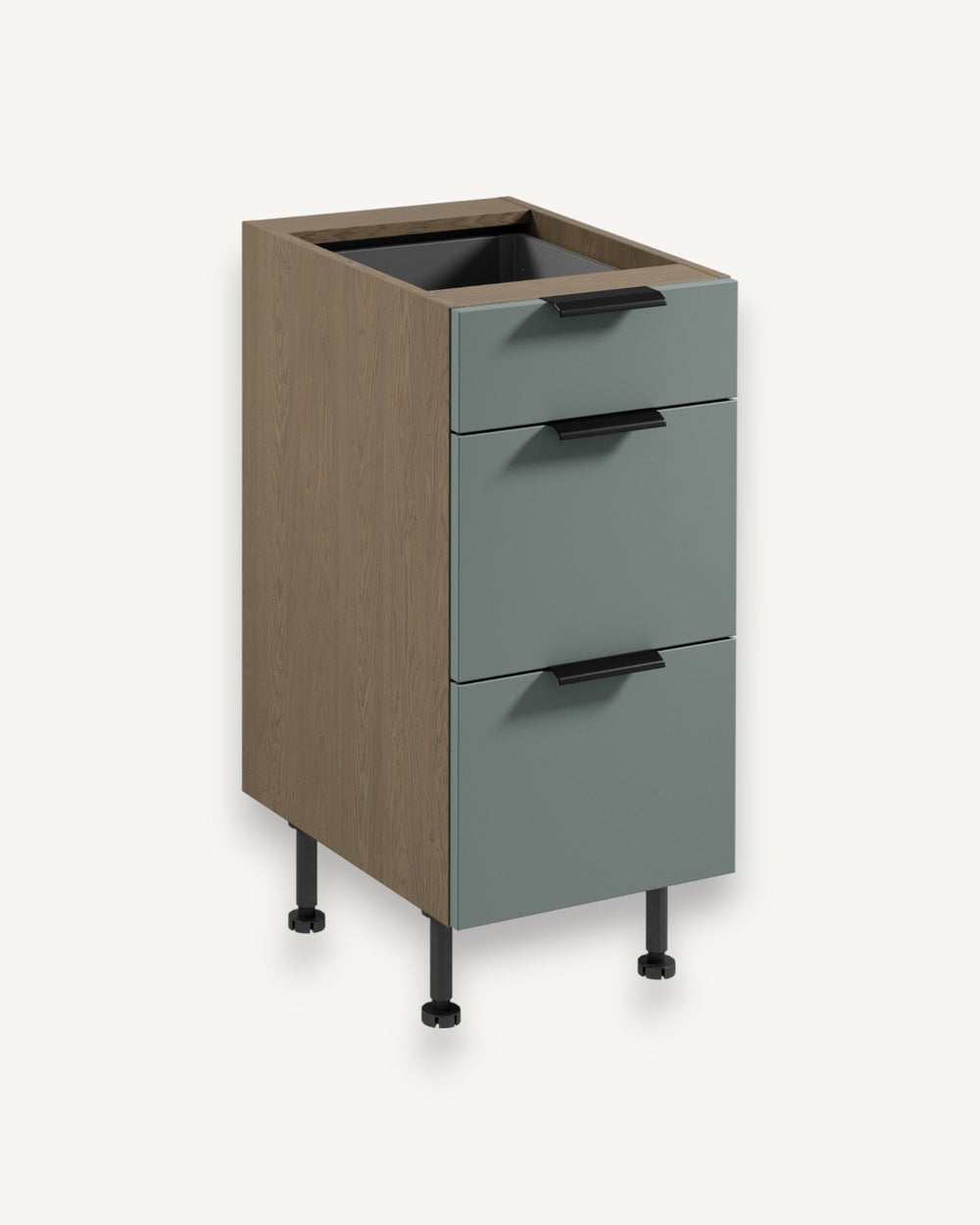 Unterschrank D40S3 P/L AX – Sorento Grün – Perfekte Ergänzung für Ihre Kücheneinrichtung.