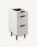 Unterschrank D40S3 AX - Sorento Weiß Beige - Praktisches Design mit 3 Schubladen. - ROYAL24_MARKT