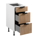 Unterschrank  D40S3 AX - Sorento Weiß Sonoma Eiche - Praktisches Design mit 3 Schubladen. - ROYAL24_MARKT