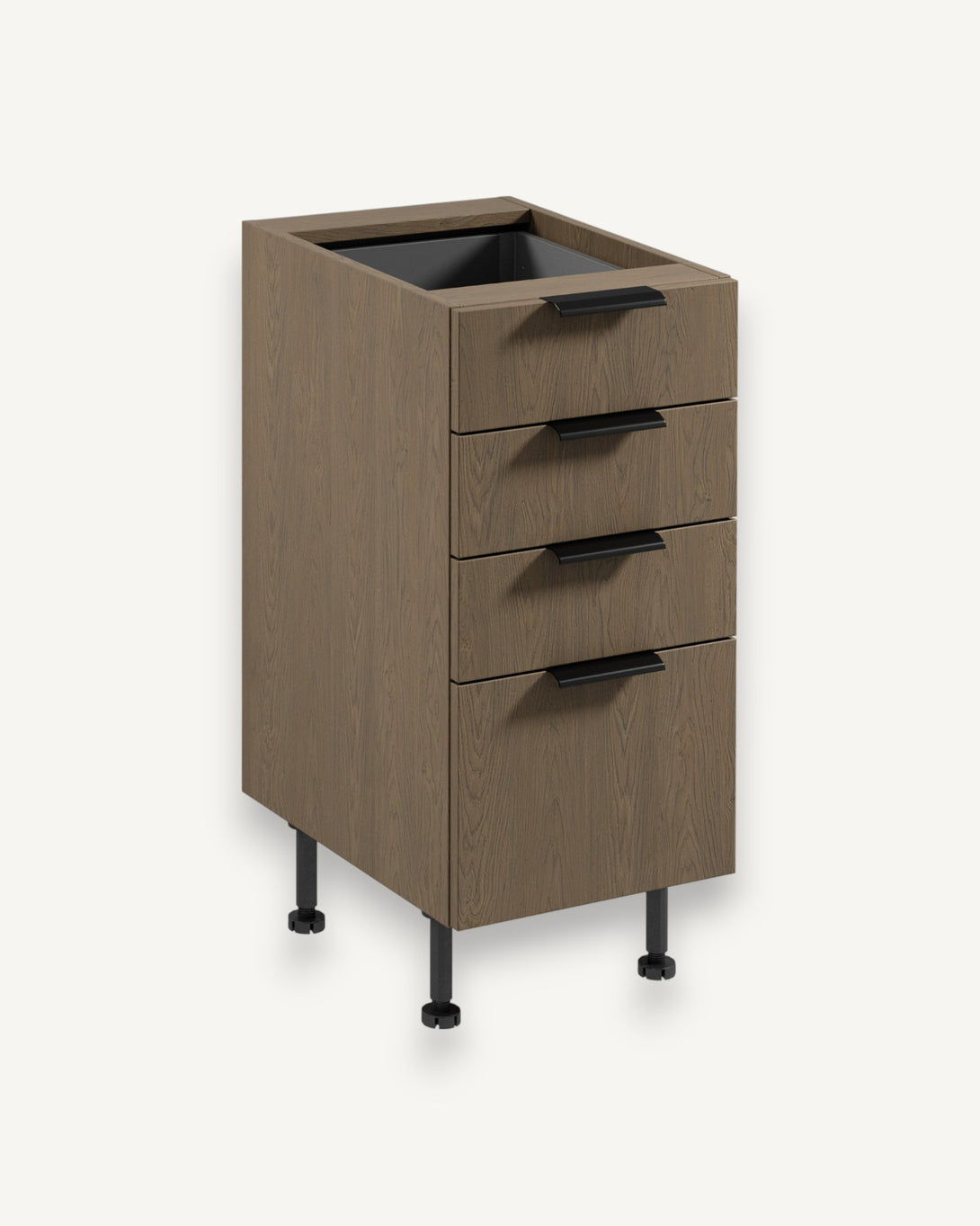 Unterschrank D40S4 AX - Sorento Dunkle Eiche - Funktionalität trifft auf modernes Design. - ROYAL24_MARKT