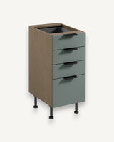 Unterschrank D40S4 AX - Sorento Grün - Elegantes Design trifft auf Stauraumwunder. - ROYAL24_MARKT