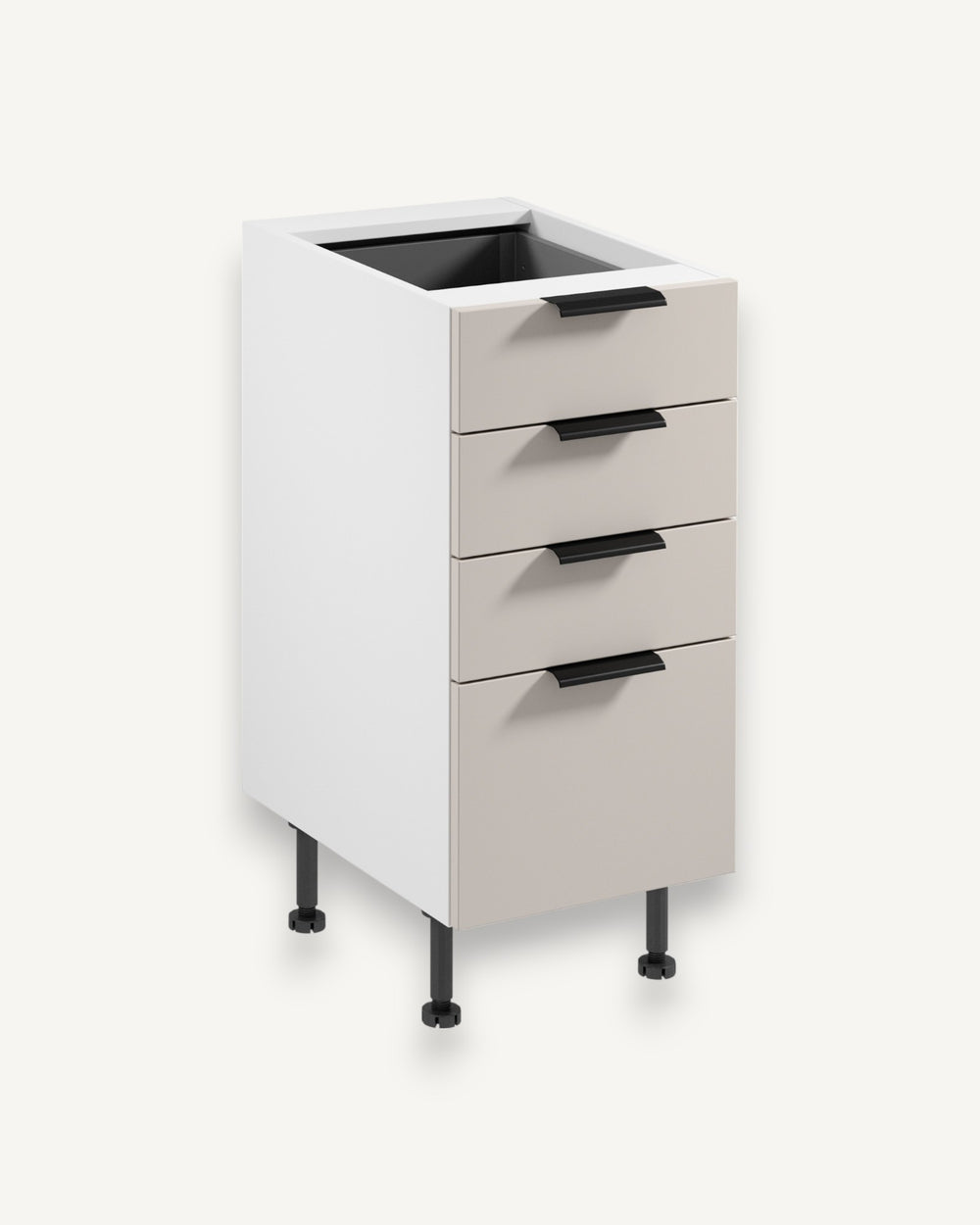 Unterschrank D40S4 AX – Sorento Weiß Beige – Platzsparend und elegant zugleich.