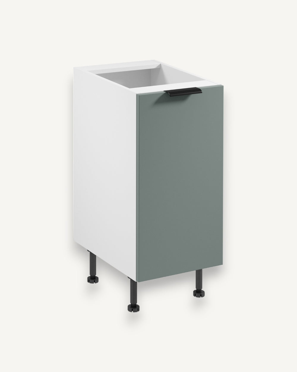 Unterschrank D40 P/L – Sorento Weiß Grün – Platzsparendes Design mit viel Stauraum.