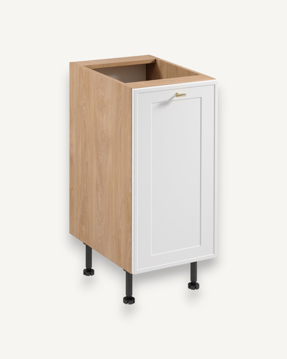 Unterschrank D40 P/L – Sorento Sonoma Eiche Weiß – Praktisches Design zur Organisation Ihrer Küche.