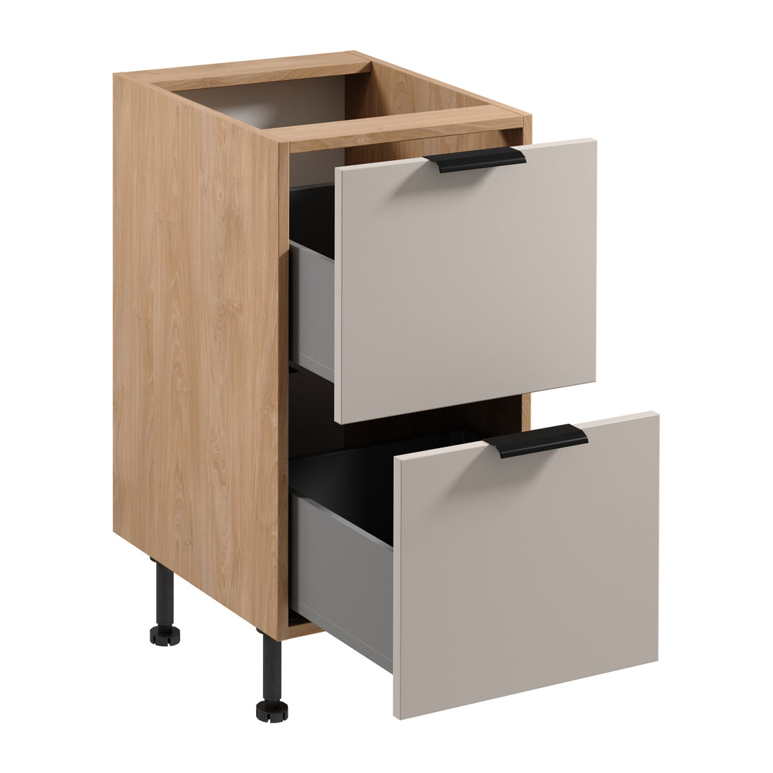 Unterschrank D45S2 AX - Sorento Beige Sonoma Eiche - elegantes Design für eine aufgeräumte Küche - ROYAL24_MARKT