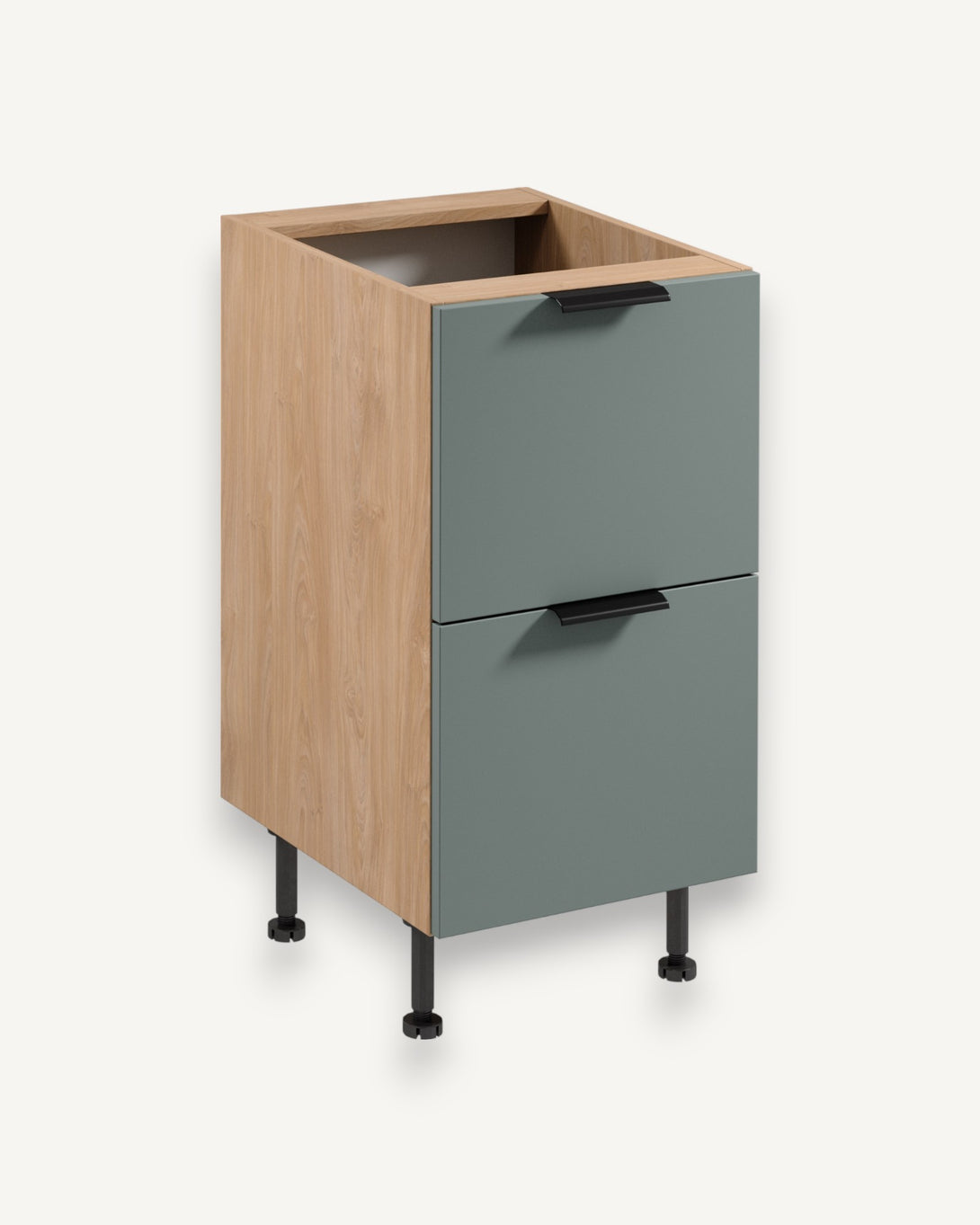 Unterschrank D45S2 AX - Sorento Grün Sonoma Eiche - Clevere Stauraumlösungen für Ihre Küche. - ROYAL24_MARKT