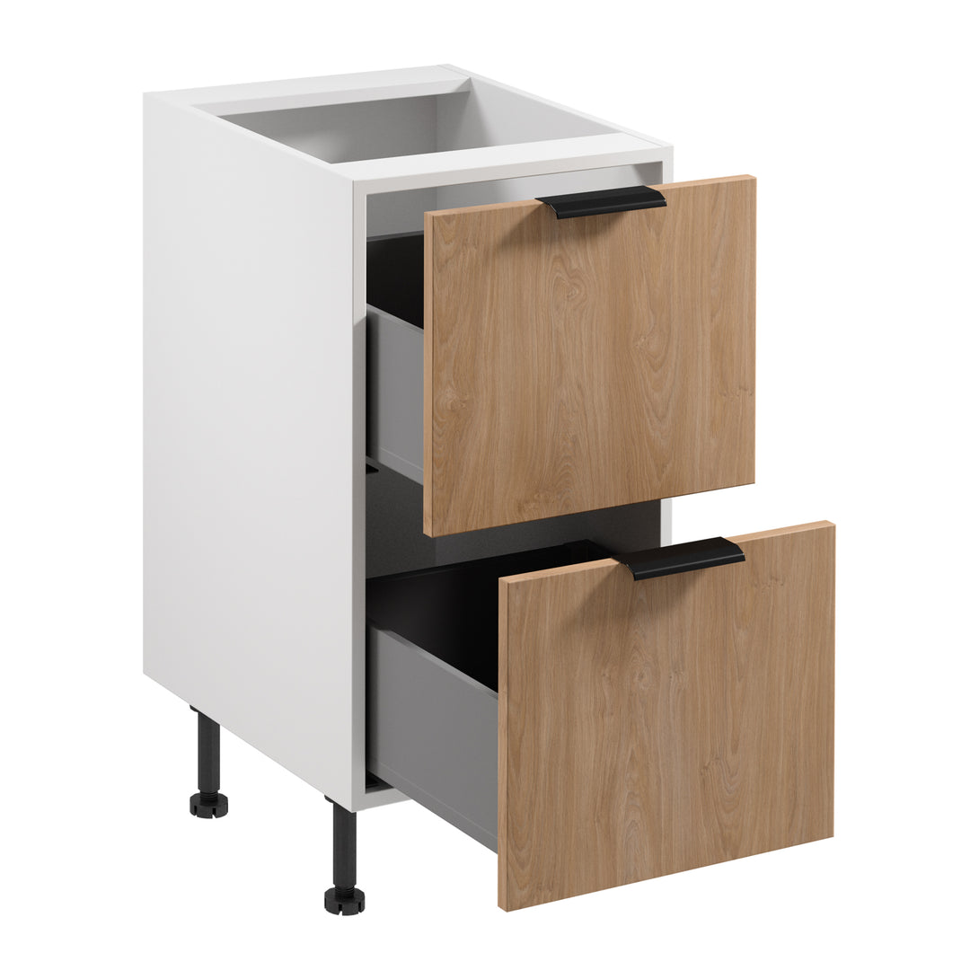 Unterschrank D45S2 AX - Sorento Weiß Sonoma Eiche - Funktionale Lösung für organisierte Aufbewahrung. - ROYAL24_MARKT