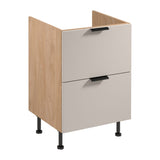 Spülenunterschrank - D60IN AX - Sorento Beige Sonoma Eiche - Bietet viel Stauraum für Küchenutensilien. - ROYAL24_MARKT