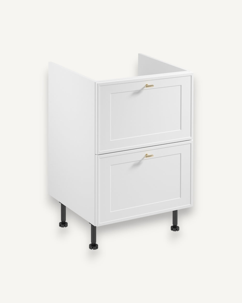 Spülenunterschrank D60IN AX – Sorento Weiß – Schlichtes Design, das nie aus der Mode kommt.