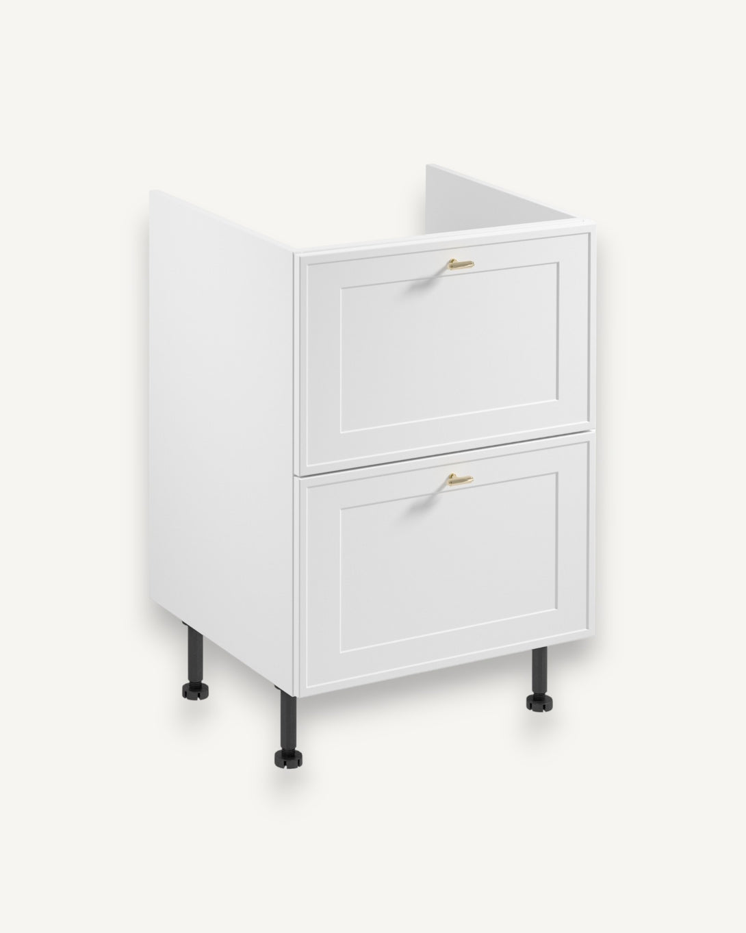 Spülenunterschrank D60IN AX - Sorento Weiß - Schlichtes Design, das nie aus der Mode kommt. - ROYAL24_MARKT