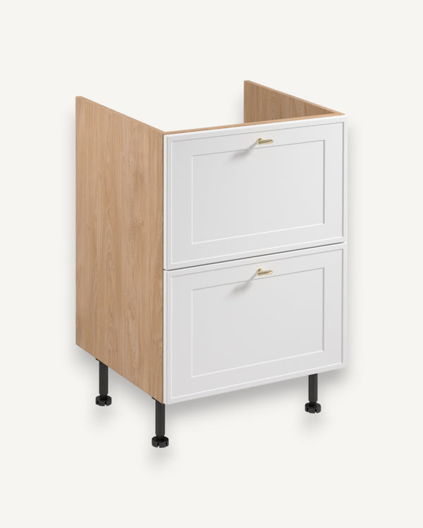 Spülenunterschrank D60IN AX - Sorento Sonoma Eiche Weiß - Elegantes und organisiertes Design für Ihre Küche. - ROYAL24_MARKT