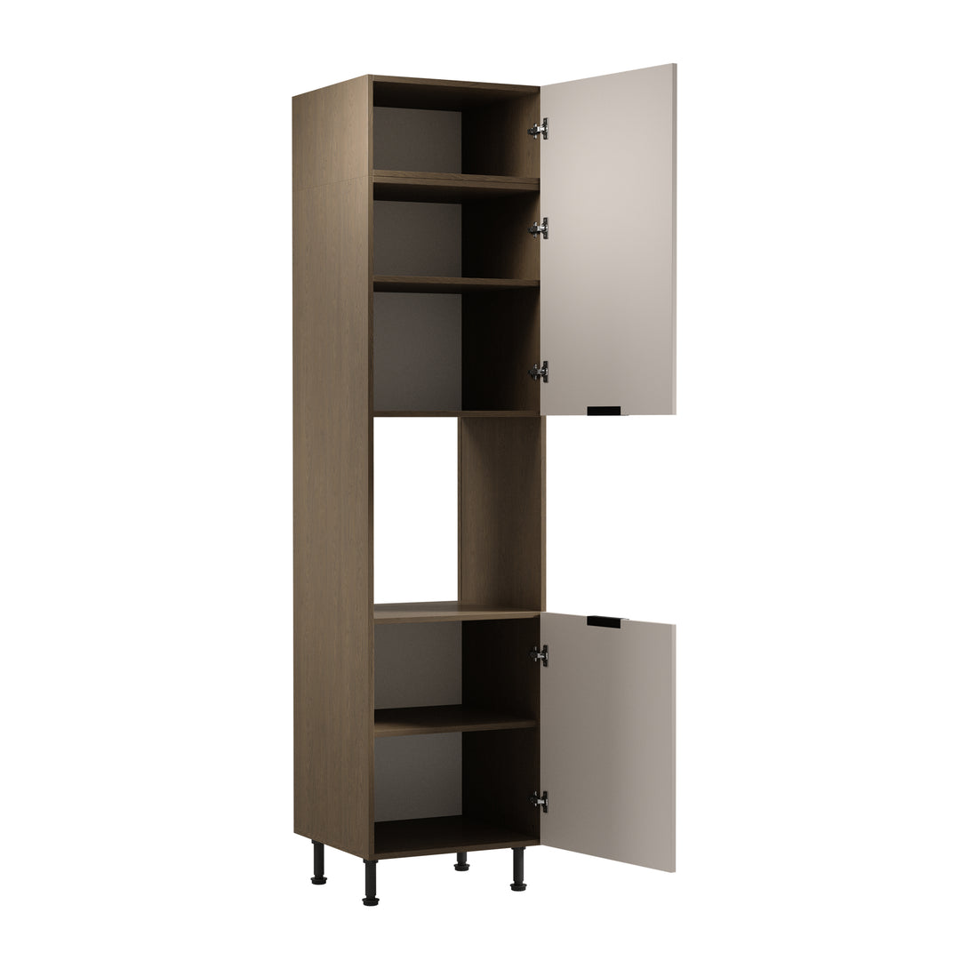 Mikrowellenumbauschrank D60PWN L/L - Sorento Beige - Perfekte Integration für Ihren Herd. - ROYAL24_MARKT