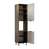 Mikrowellenumbauschrank D60PWN L/L - Sorento Beige - Perfekte Integration für Ihren Herd. - ROYAL24_MARKT
